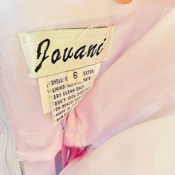 Jovani Baby Light Blue Gold Corset Slit Strapless Gown - Picture 6 of 12